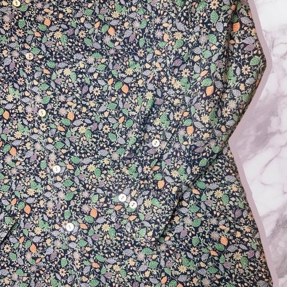 Tori Richard Men’s Long Sleeve Cotton Button-Down Shirt in Navy Blue “Lawn” Sz M - Picture 9 of 13